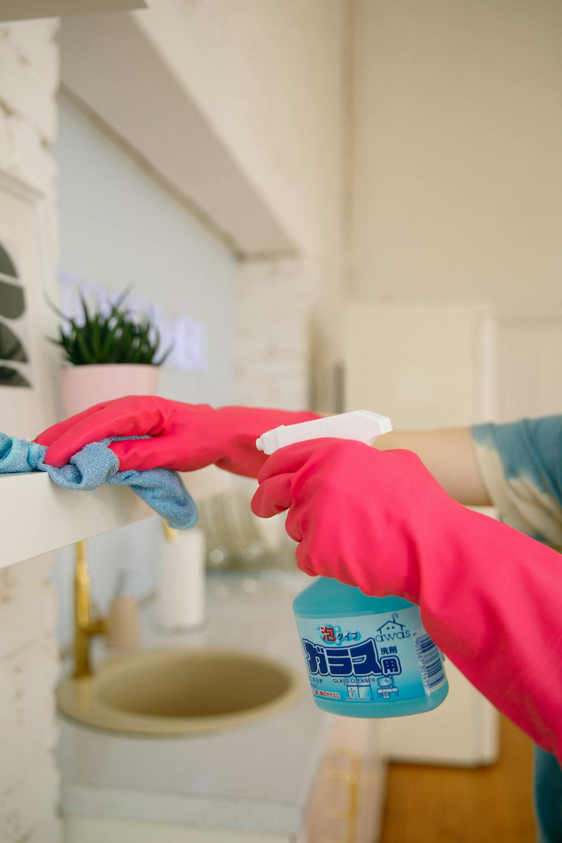 Disinfecting a home surface