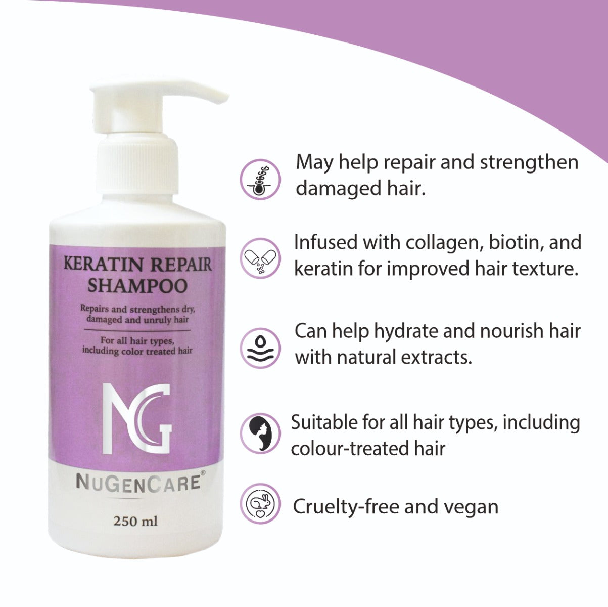 Nugencare Keratin Repair Shampoo 250Ml