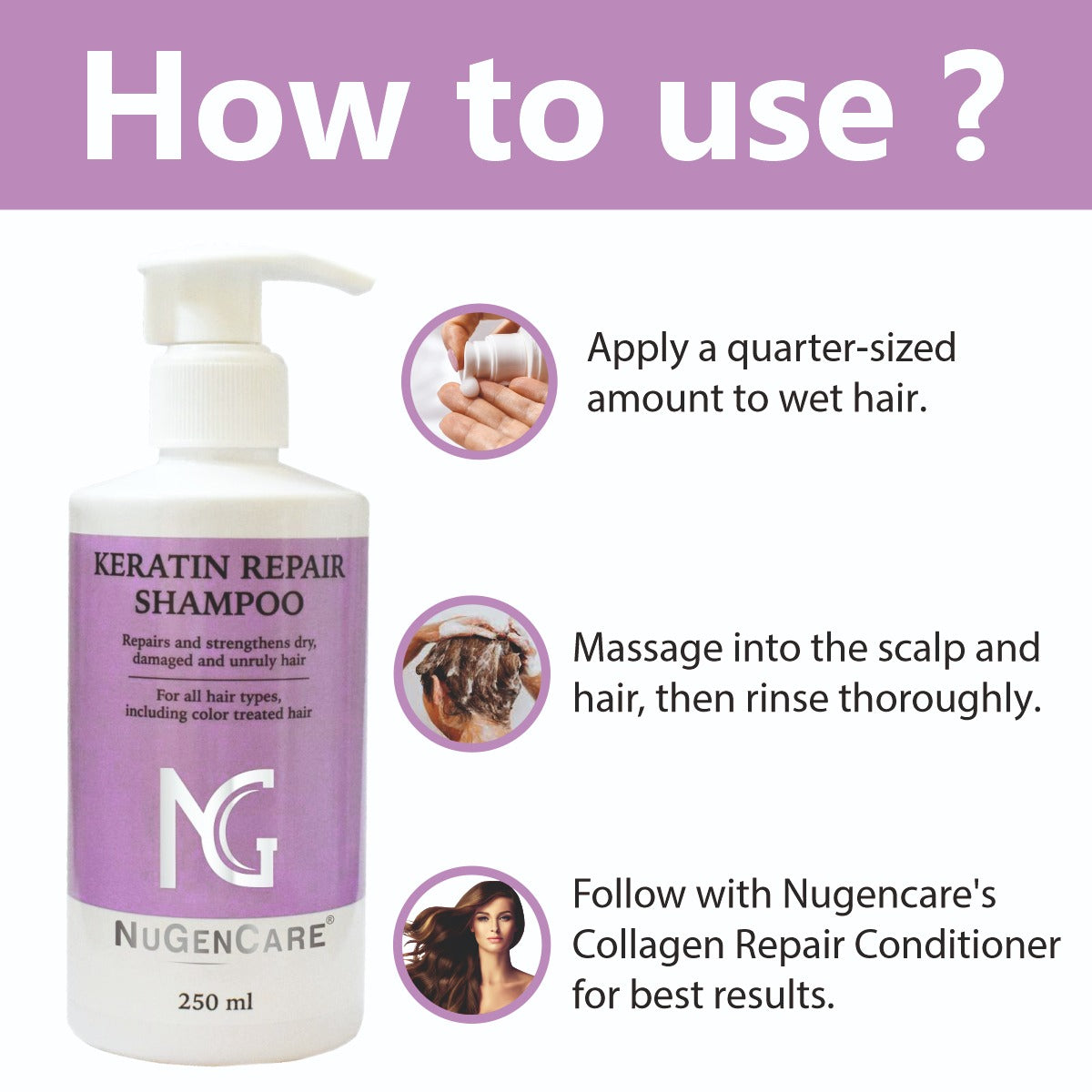 Nugencare Keratin Repair Shampoo 250Ml